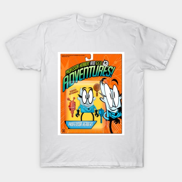 PROFESSOR HERBERT AND G.E.O. ADVENTURES: Professor Herbert Action Figure Art Print T-Shirt by StudioSiskart 